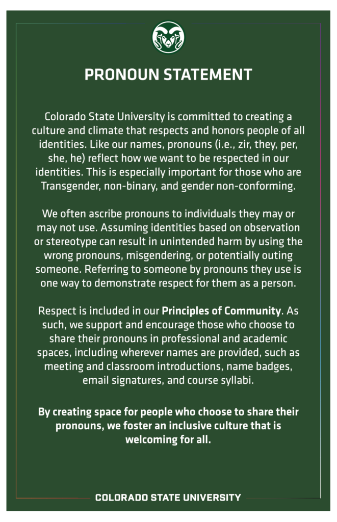 CSU Pronoun Statement